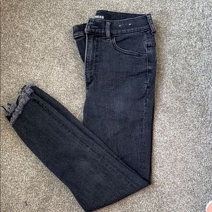 Dark grey skinny ankle jeans